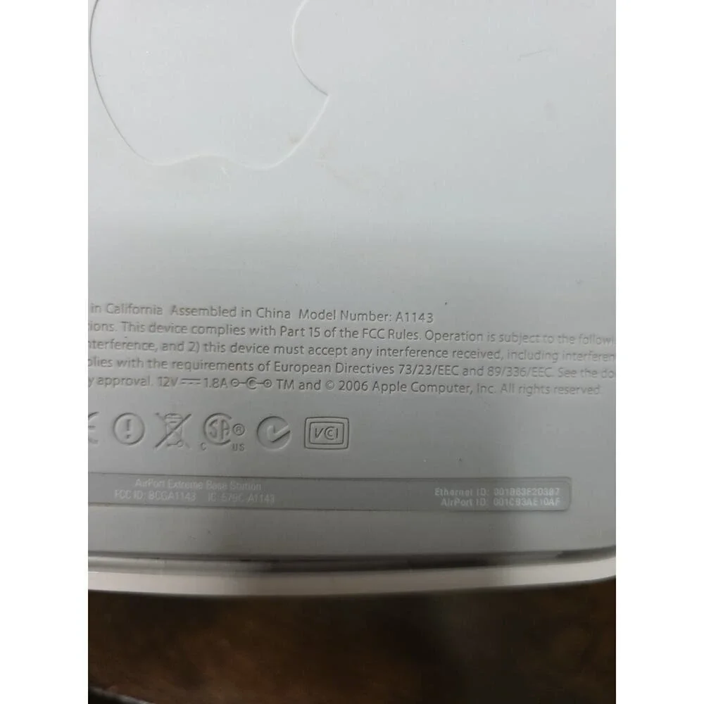Apple AirPort Extreme Base Station 2nd Gen A1143 Wifi Router - Reset - Fast Ship